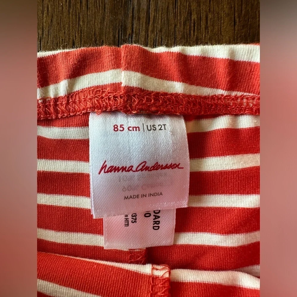 Hannah Anderson Red and White Striped Shorts-  2T